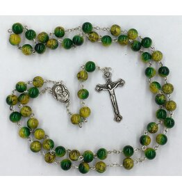 Holy Land Handicraft, LLC Jerusalem Rosary Yellow/Green Marble