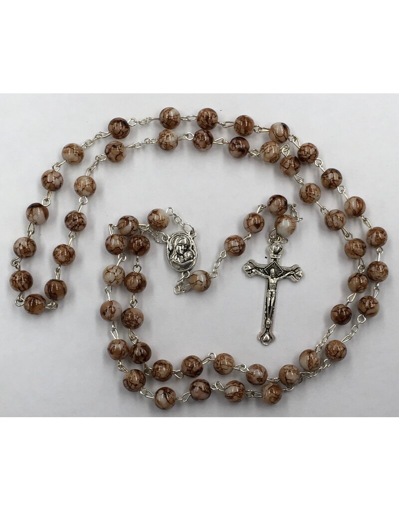 Holy Land Handicraft, LLC Jerusalem Rosary Brown Marble