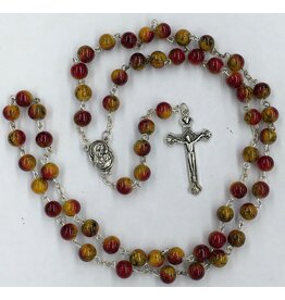 Holy Land Handicraft, LLC Jerusalem Rosary Red/Orange Marble
