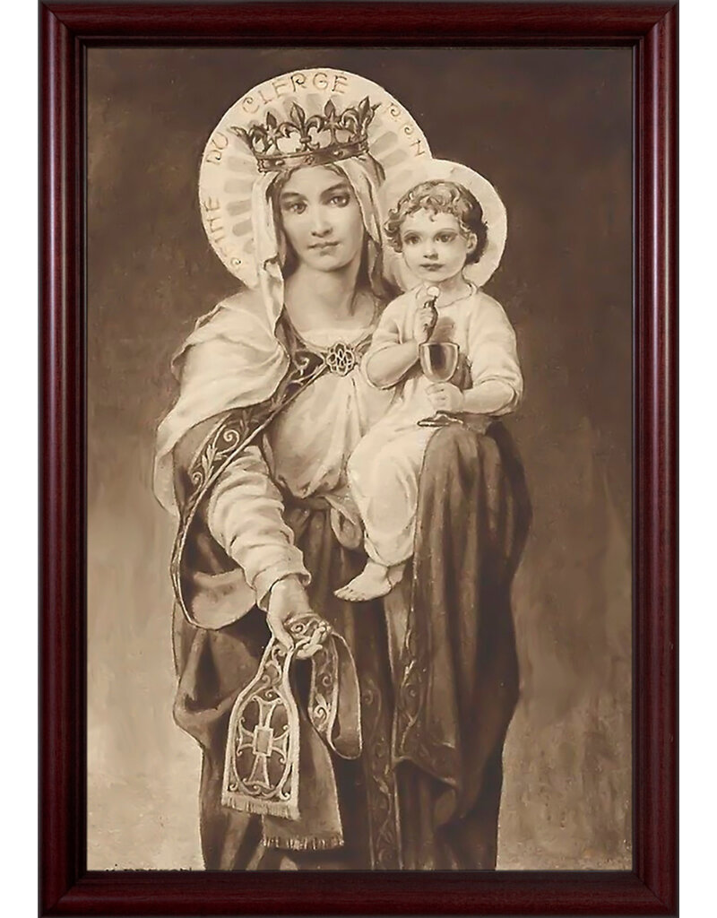 Catholic to the Max 12" x 18" Mother of the Clergy - Cherry Framed Art Mother of the Clergy - Cherry Framed Art