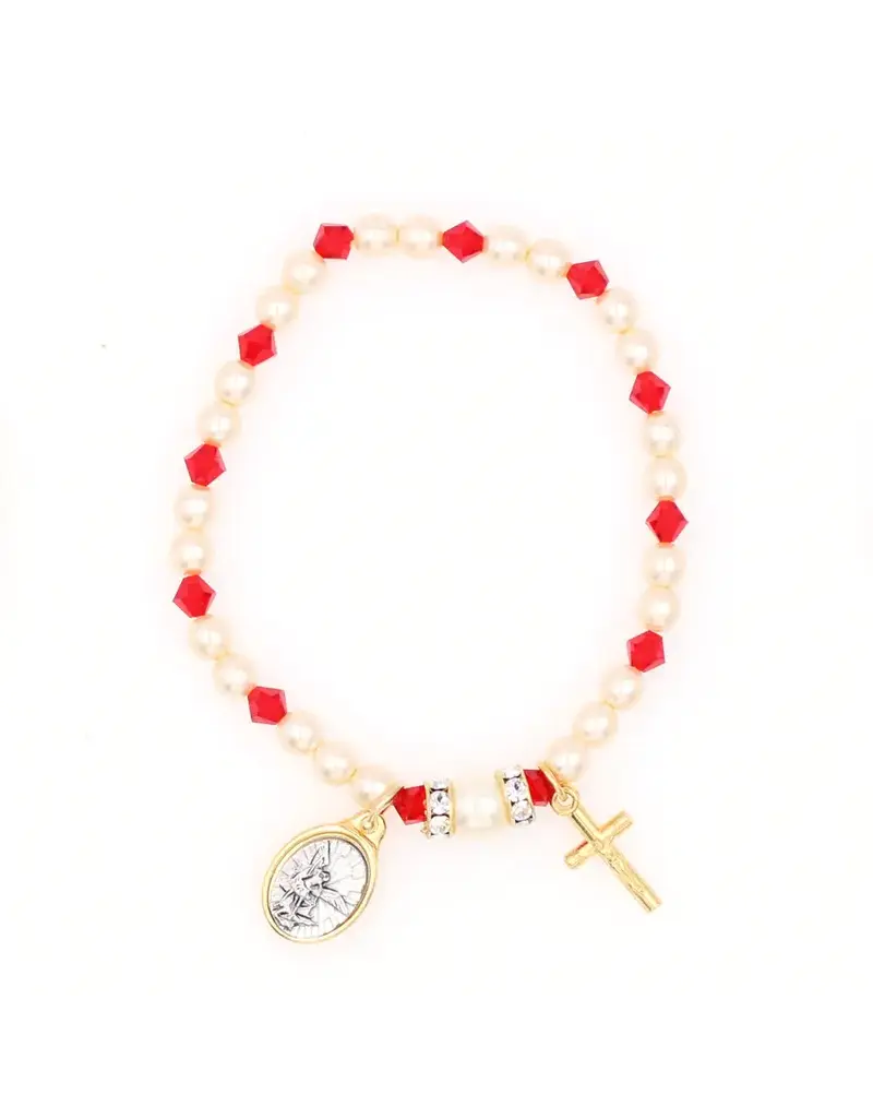 Devon Trading Company Saint Michael Stretch Pearl Bracelet