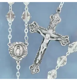Devon Trading Company Clear Diamond-Shaped Bead Rosary