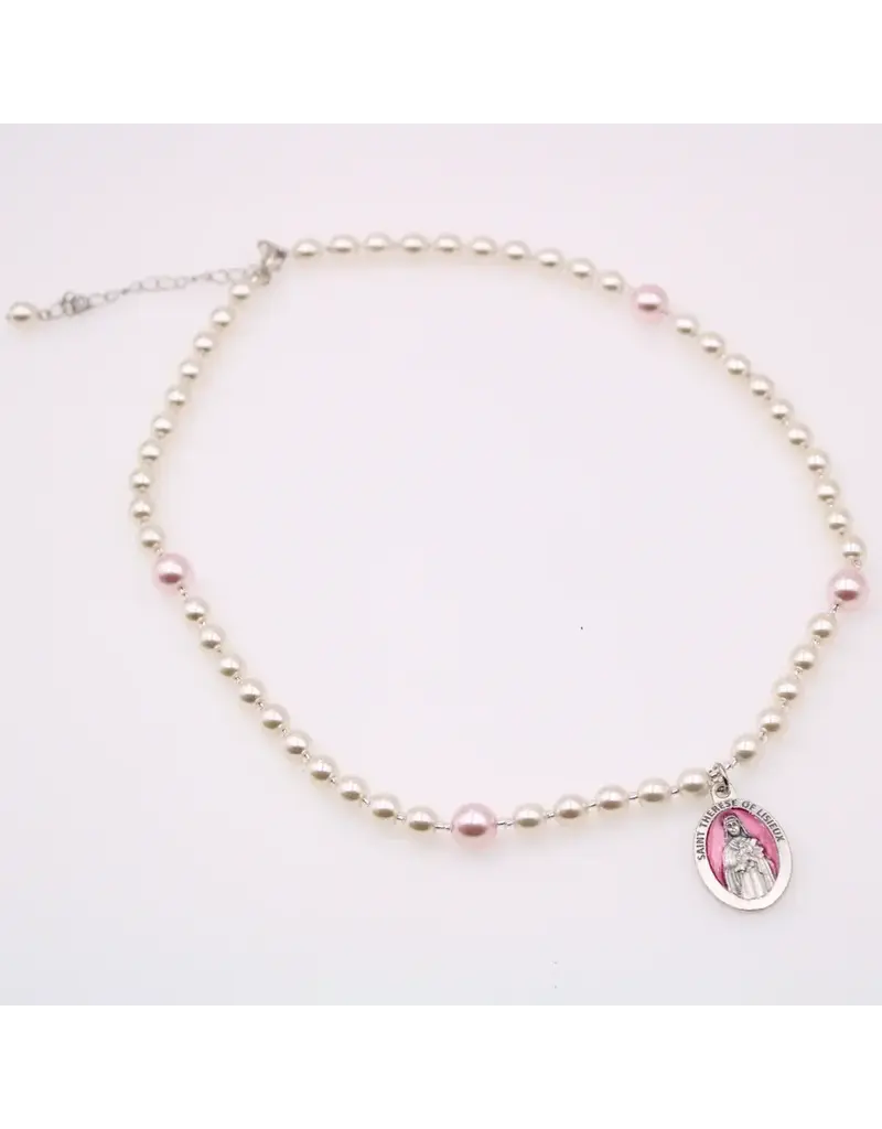 Devon Trading Company Saint Therese of Lisieux Pearl Necklace