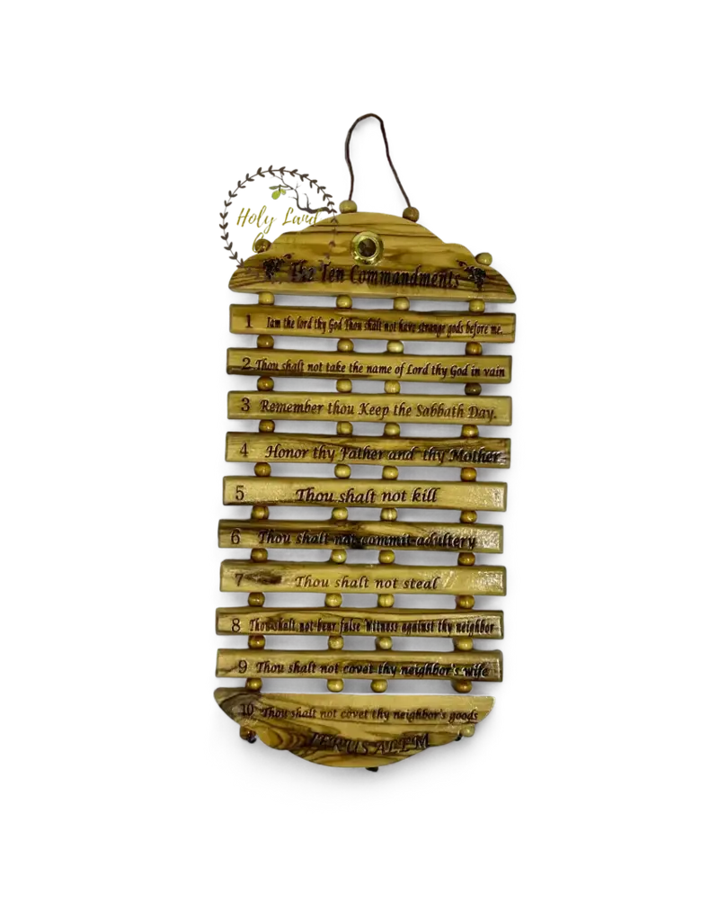Holy Land Cradle Olive Wood Ten Commandments