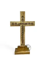 Holy Land Cradle 5.5 " Olive Wood Crucifix with 4 relics and base