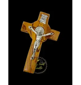 Holy Land Cradle 6.25" St. Benedict Olive Wood Crucifix(large)
