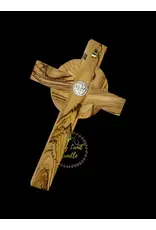 Holy Land Cradle 4.75" St. Benedict Olive Wood Crucifix(med)