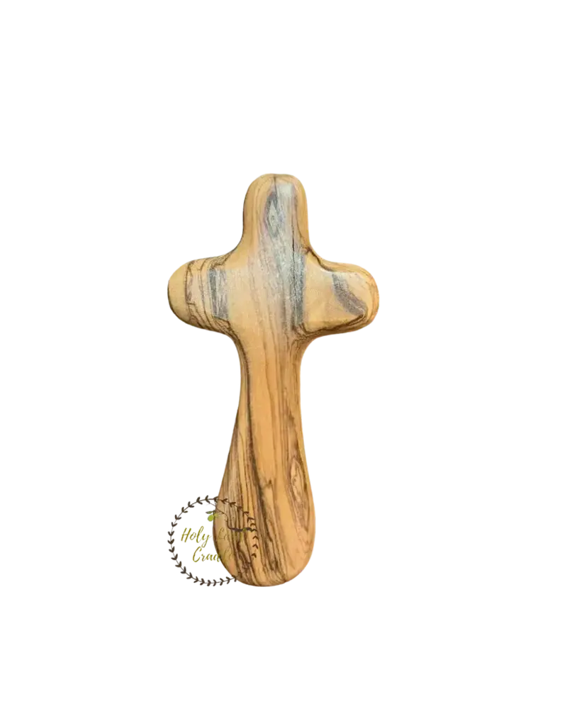 Holy Land Cradle Olivewood Holding Cross
