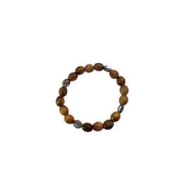 Holy Land Cradle Olive Wood Round or Cross  Bead Bracelet with Icons