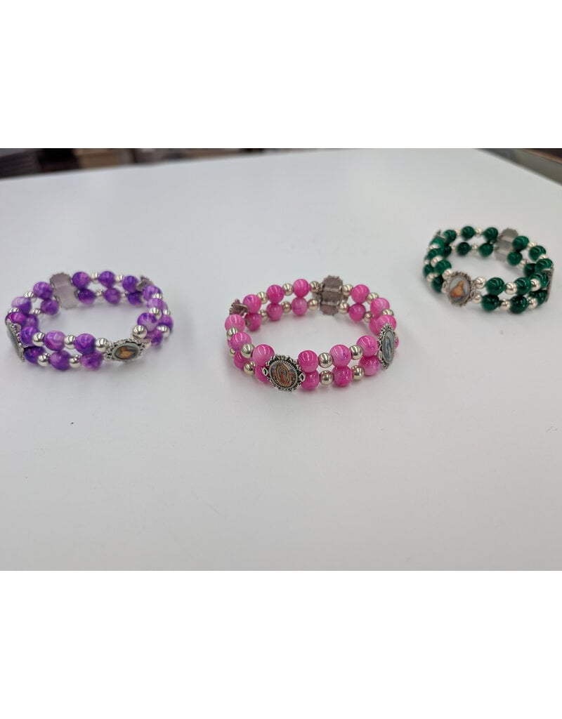 Holy Land Cradle Double Icon Bracelet, Assorted Colors