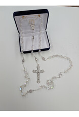 Devon Trading Company Clear Diamond-Shaped Bead Rosary