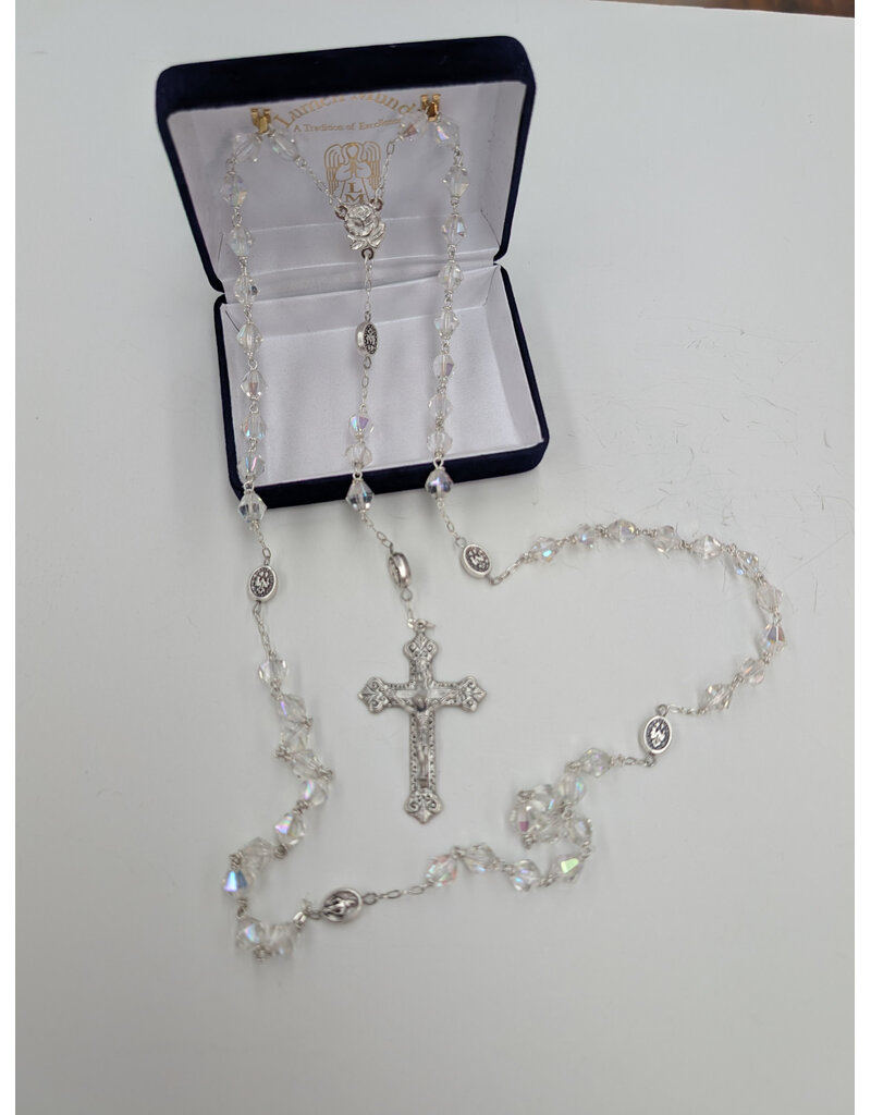 Devon Trading Company Clear Diamond-Shaped Bead Rosary