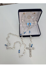 Devon Trading Company Blue Diamond-Shaped Bead Rosary