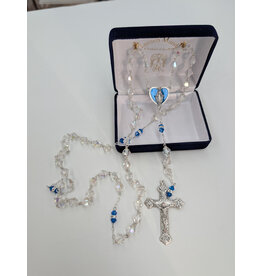 Devon Trading Company Blue Diamond-Shaped Bead Rosary