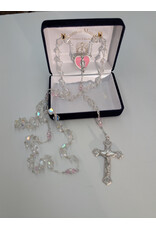 Devon Trading Company Pink Diamond-Shaped Bead Rosary