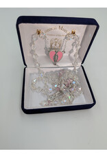 Devon Trading Company Pink Diamond-Shaped Bead Rosary