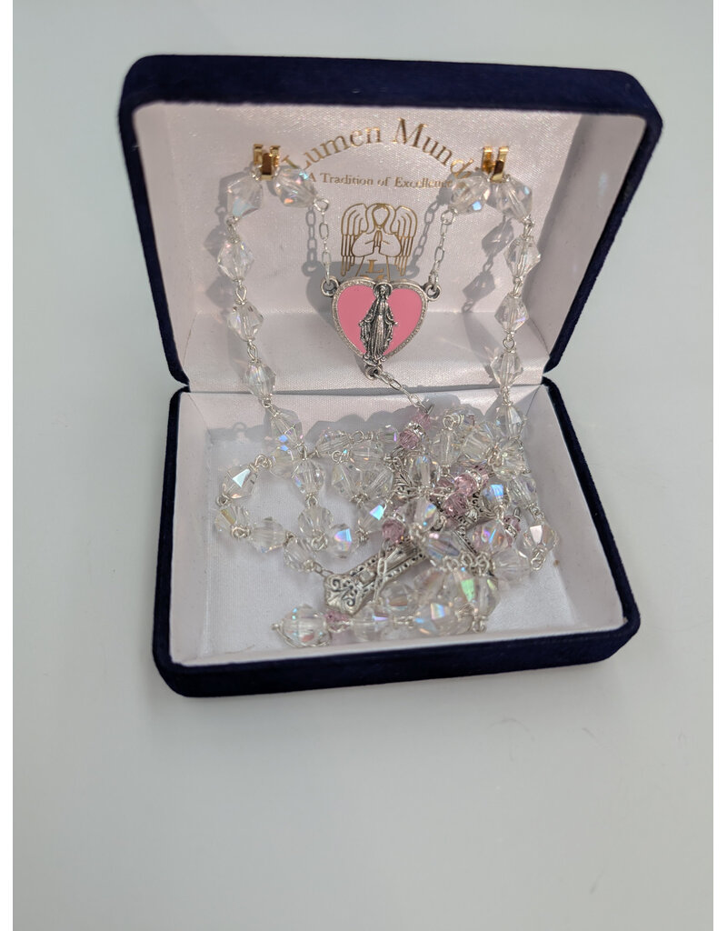 Devon Trading Company Pink Diamond-Shaped Bead Rosary