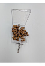 Holy Land Cradle Olive wood Rosary with Marian medal and soil, boxed