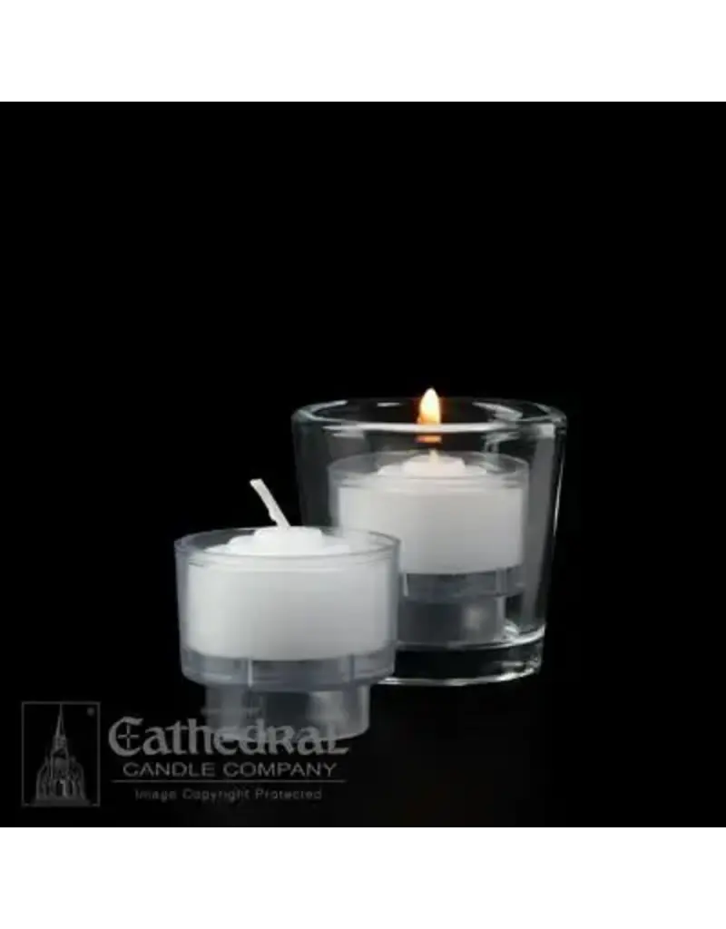 Cathedral Candle Co. 4-hour ezLite Clear Votive Candles (Disposable Plastic) - Case of 288
