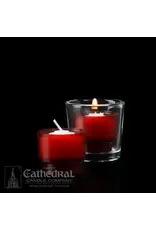 Cathedral Candle Co. 4-hour ezLite Ruby Votive Candles (Disposable Plastic) - Case of 288