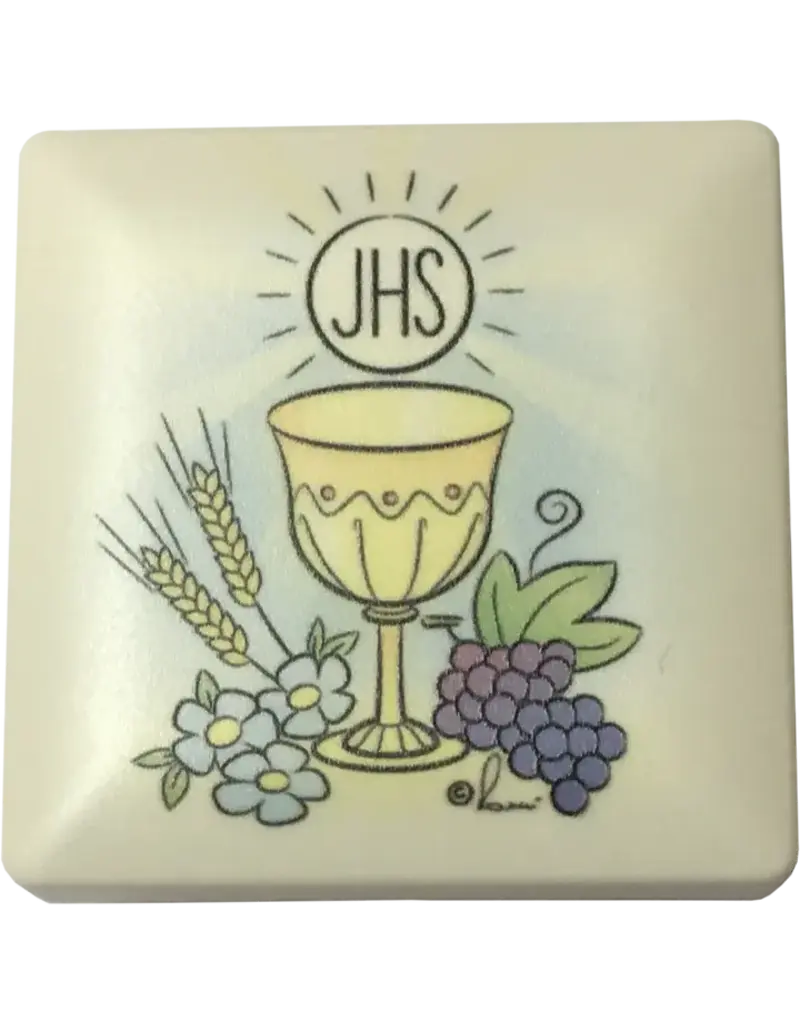 Lumen Mundi 2 x 2 inch Communion box with Black Communion Rosary