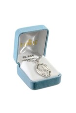 HMH Religious Sterling Silver St. Jude Medal on 24" Chain