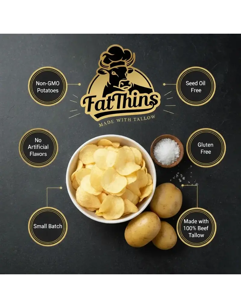 Fat Thins Sea Salt Potato Chips, 5 oz