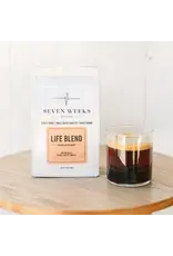 Seven Weeks Coffee:  Life Blend, Medium Roast, Whole Bean, 12 oz Bag | Chocolatey, Nutty, Floral