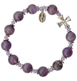 Sine Cera Amethyst Rosary Bracelet (10mm)