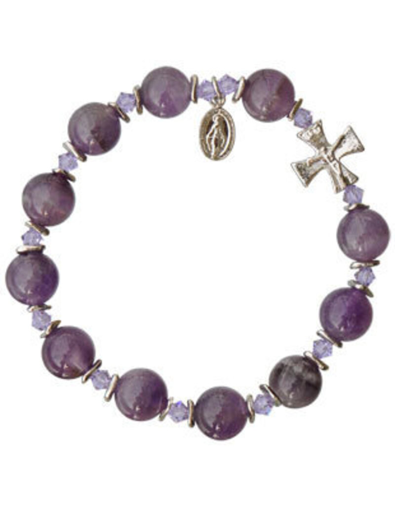 Sine Cera Amethyst Rosary Bracelet (10mm)