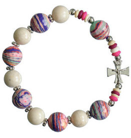 Sine Cera Pink Multicolor Rosary Bracelet