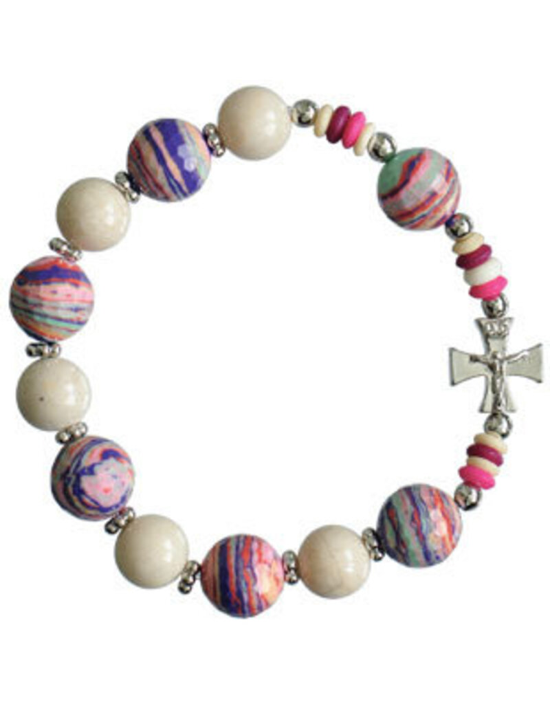Sine Cera Pink Multicolor Rosary Bracelet