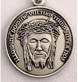 HMH Religious Sterling Silver Christ Holy Face with Latin Text, 20" Chain