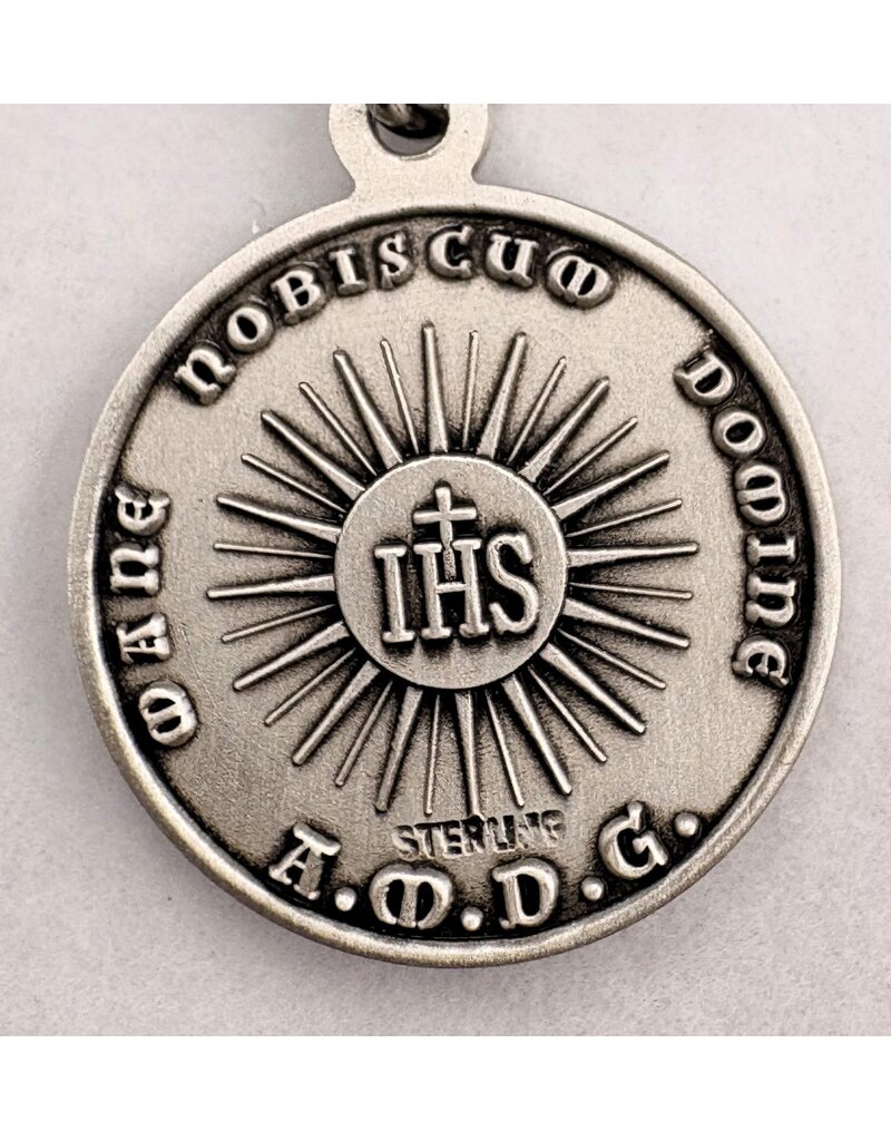 HMH Religious Sterling Silver Christ Holy Face with Latin Text, 20" Chain