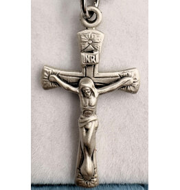 HMH Religious Sterling Silver Crucifix with Flowered Flare on 18" Rhodium Plated Chain