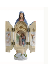 Goldscheider of Vienna Lady of Grace/Annunciation Triptych, hand-painted, 8"