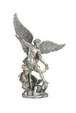 Goldscheider of Vienna Archangel St. Michael , pewter style, gold trim, 4 Inches