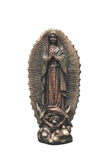 Goldscheider of Vienna Our Lady of Guadalupe  Statue, 3.25", lightly hand-painted cold cast bronze