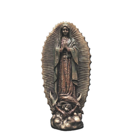 Goldscheider of Vienna Our Lady of Guadalupe  Statue, 3.25", lightly hand-painted cold cast bronze