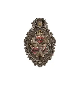 Goldscheider of Vienna Three Hearts Wall Plaque in Cold Cast Bronze 9x14"