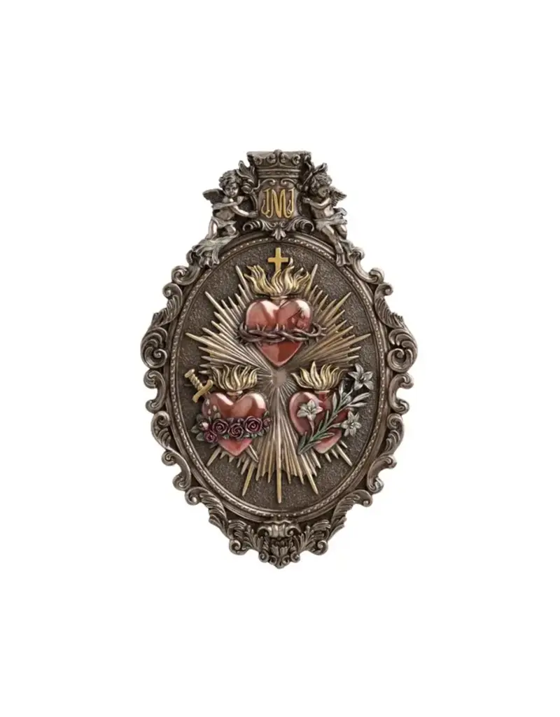 Goldscheider of Vienna Three Hearts Wall Plaque in Cold Cast Bronze 9x14"