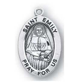 HMH Religious Saint Emily Oval Sterling Silver Medal