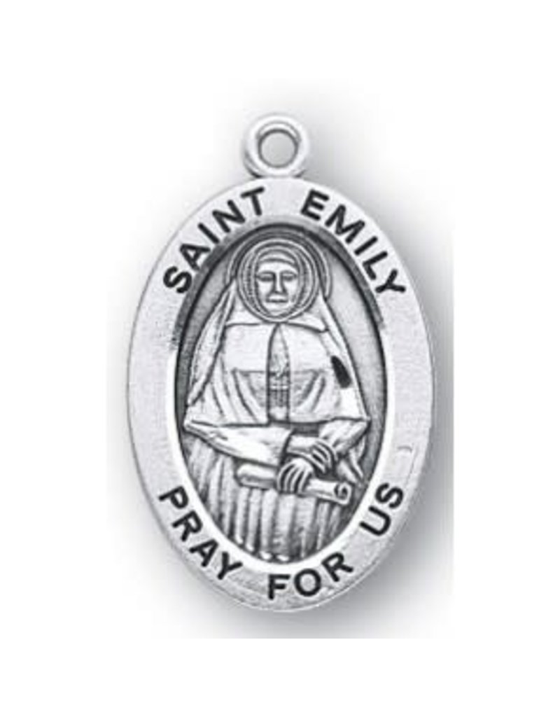 HMH Religious Saint Emily Oval Sterling Silver Medal