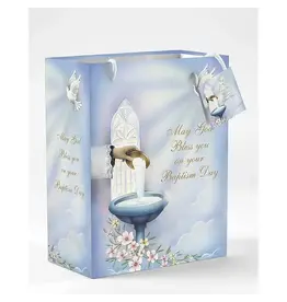Lumen Mundi Small Baptism May God Bless You Gift Bag with Tissue (5" x 3.75")