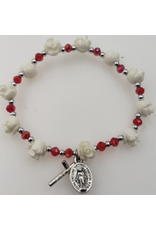 Lumen Mundi Ruby Flower Bracelet with medal and cross