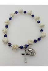 Lumen Mundi Sapphire Flower Bracelet with medal and cross