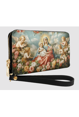 "Rosaria"  Faux Leather Wallet (Mary and the Child Jesus with Roses)