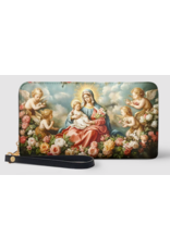 "Rosaria"  Faux Leather Wallet (Mary and the Child Jesus with Roses)