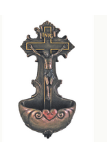Goldscheider of Vienna Crucifixion Font 6.75",  cold cast bronze