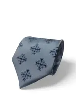 ProselyTies Blue Jerusalem Cross Necktie with White Accents